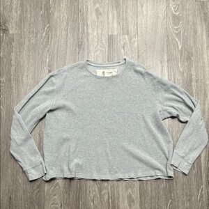 Vintage Old Navy Waffle Knit Gray Long Sleeve Shirt